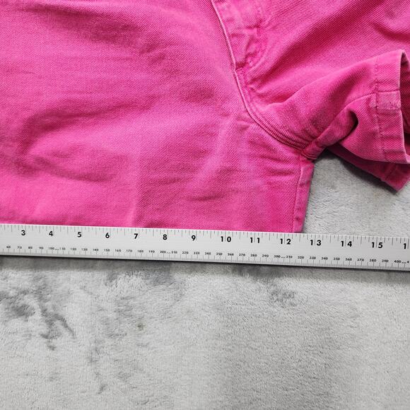 Vintage 90s Denim Republic Shorts Womens 11/12 Pink High Rise Double Button - Picture 11 of 12